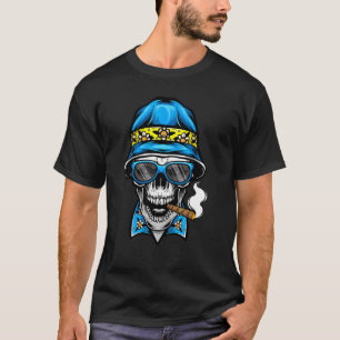 Camiseta Humo de calavera Cigar Hip Hop Rap Beatbox Skatebo