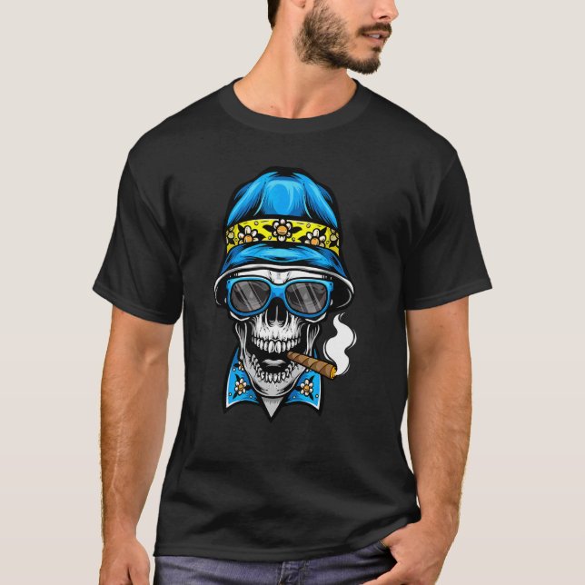 Camiseta Humo de calavera Cigar Hip Hop Rap Beatbox Skatebo (Anverso)
