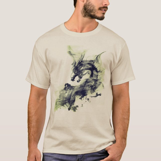 Camiseta Humo de Dragón Fuego Verde (Anverso)