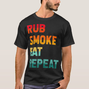 Camiseta Humo de frotis Coma carne repetida Fumador Funny V