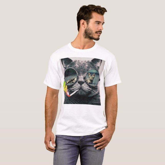 Camiseta Humo de gatos hipster (Anverso completo)