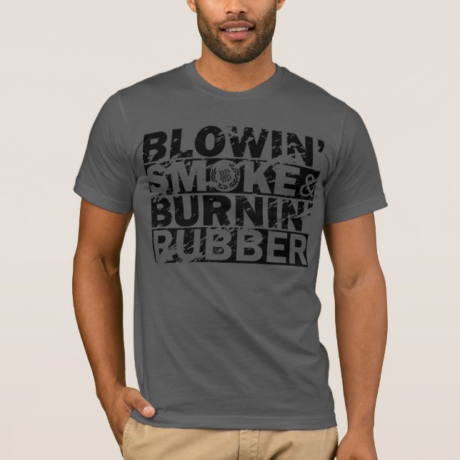 Camiseta Humo del soplo, caucho de la quemadura (Anverso)