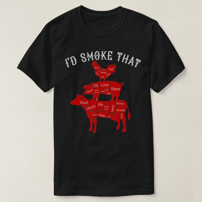 Camiseta Humo que parrillada barbacoa regalo de fumador de  (Diseño del anverso)