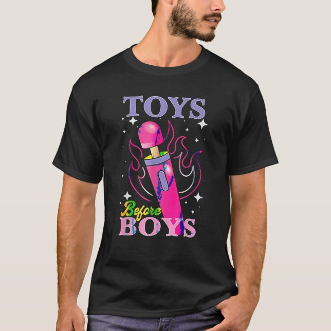 Camiseta Humor adulto que dice juguetes antes de la gracios (Anverso)