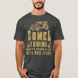 Camiseta Humor adulto retro de remolque de camello dice hon
