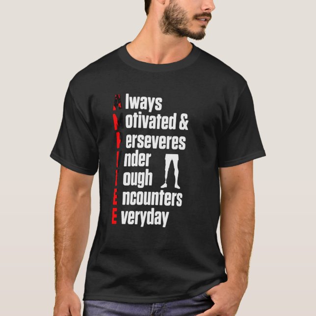 Camiseta Humor Amputado Definición Arma De Pierna Graciosa  (Anverso)