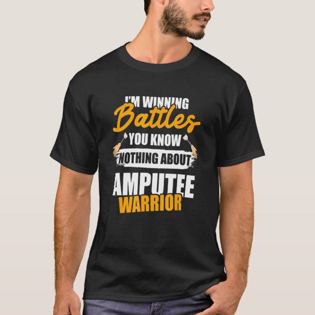 Camiseta Humor amputado sobre recuperación de brazos de pie (Anverso)