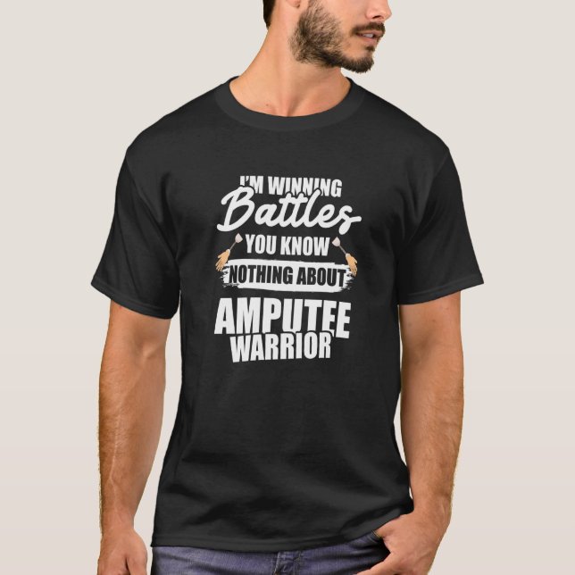Camiseta Humor amputado sobre recuperación de brazos de pie (Anverso)