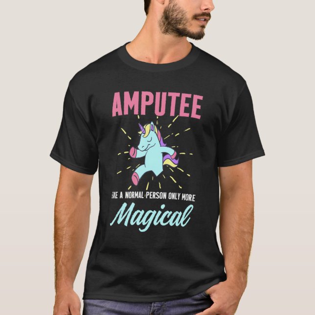 Camiseta Humor amputado Unicornio Arma de Piernas Graciosa  (Anverso)