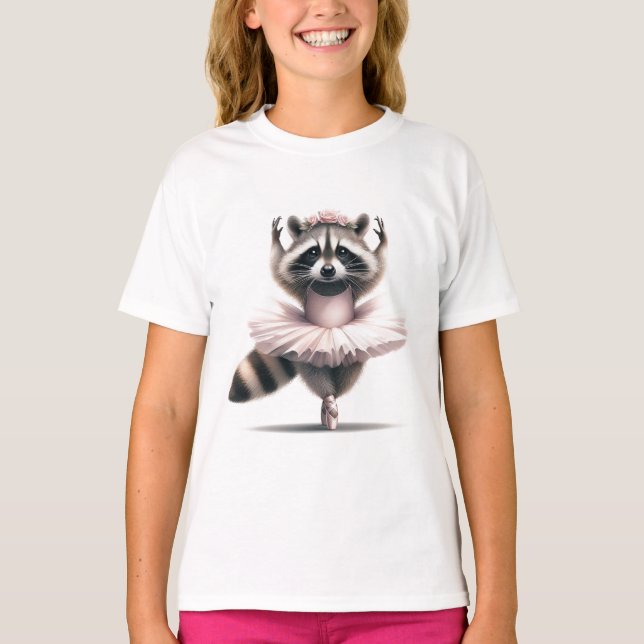 Camiseta Humor animal divertido Raccoon Ballerina (Anverso)