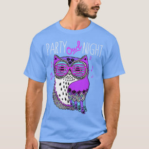 Camiseta Humor animal nocturno de moda Fiesta Owl