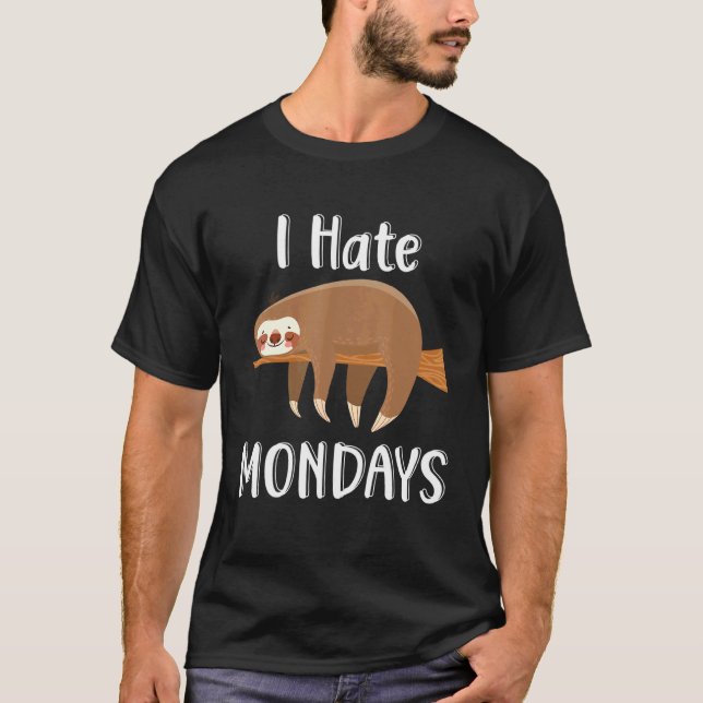 Camiseta Humor animal perezoso que odio los lunes Sleepy Pe (Anverso)