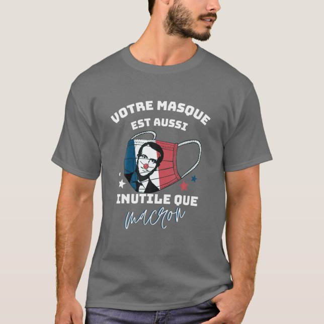 Camiseta Humor anti-Macron, Francia sanitaria antipasada (Anverso)