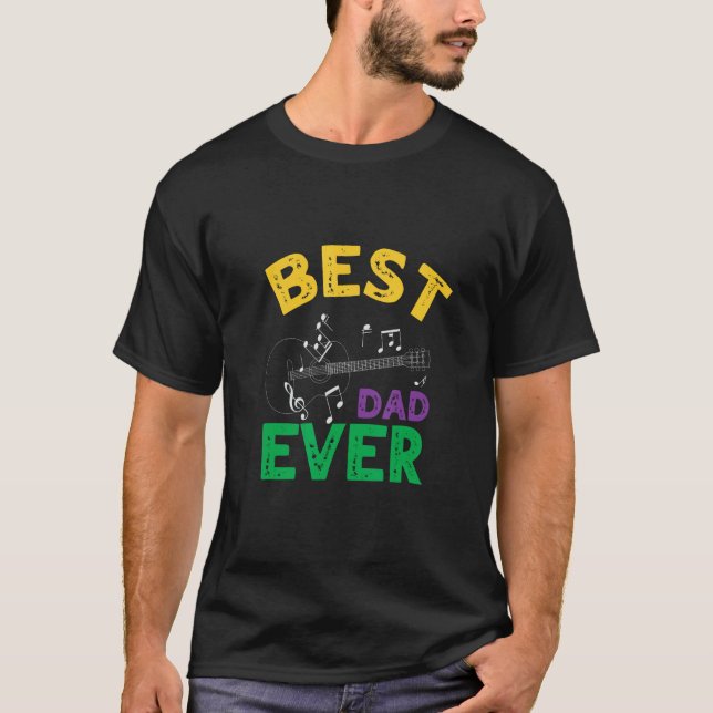 Camiseta humor best guitar dad ever chords best dad guitar  (Anverso)