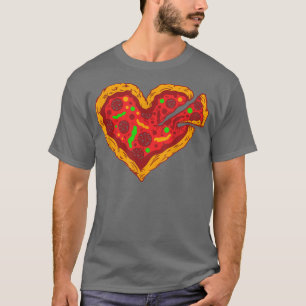 Camiseta Humor cardíaco de pizza comida italiana de pescado