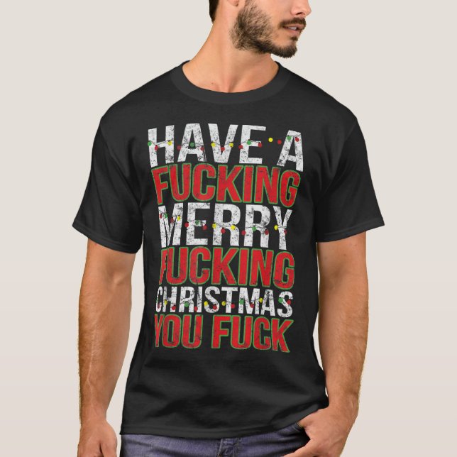 Camiseta Humor crudo para adultos Bah Humbug Gift Merry Fuc (Anverso)