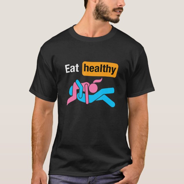 Camiseta Humor De Adultos Comer Día de San Valentín Sano Pa (Anverso)