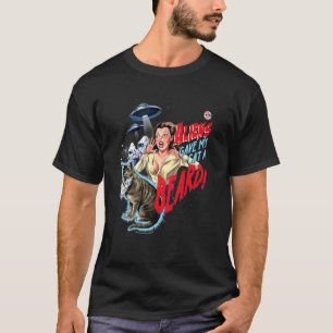 Camiseta Humor de Adultos Divertido Vintage Retro UFO Barba