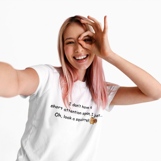 Camiseta Humor de ardilla de atención corta (Subido por el creador)