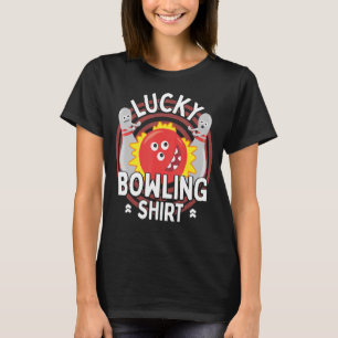 Camiseta Humor de boliche con suerte para hombres Bowler