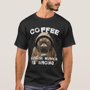 Camiseta Humor de café gracioso Gato cántico Pullover Hoodi