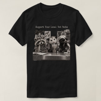 Camiseta Humor de café para técnicos veterinarios mapache z
