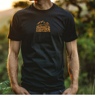 Camiseta Humor de campamento de excursionista negro naranja