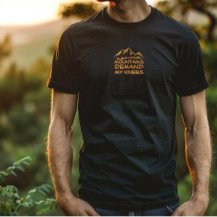 Camiseta Humor de camping de senderismo negro naranja
