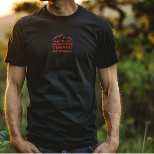 Camiseta Humor de camping de senderismo negro rojo