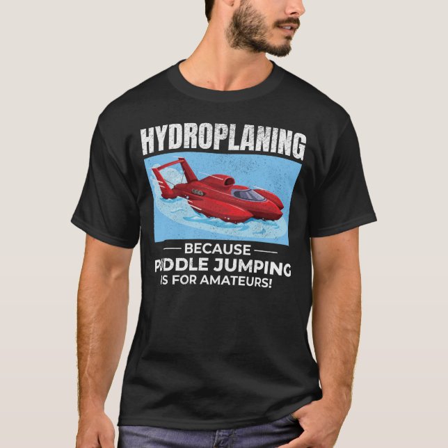 Camiseta Humor de Carreras del barco hidroplano Funny Salto (Anverso)
