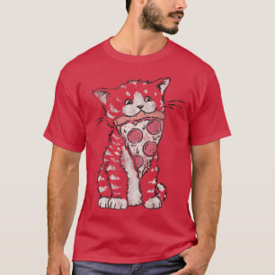 Camiseta Humor de comida animal de moda Pizza Kitty 