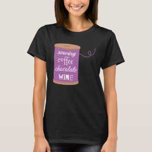 Camiseta Humor de coser de chocolate con café de vino