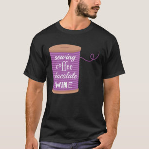 Camiseta Humor de coser de chocolate con café de vino