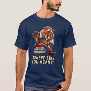 Camiseta Humor de Curling del Castor Determinado