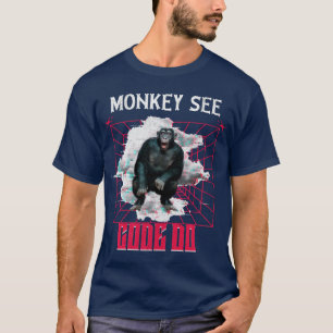 Camiseta Humor de desarrollador web 'Mono ve código hace'