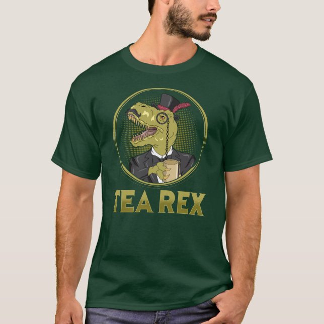 Camiseta Humor de dinosaurio animal amante Tea Rex (Anverso)