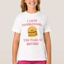 Humor de educación en casa con hamburguesa con que