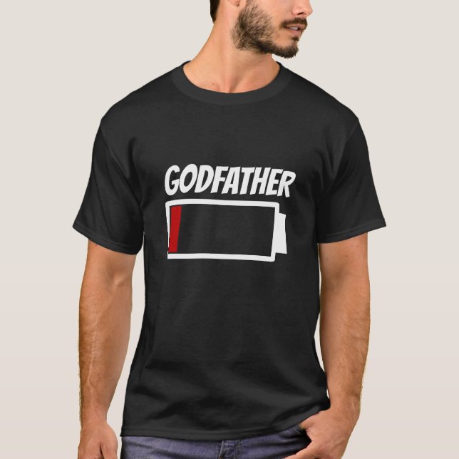 Camiseta Humor de energía de batería baja para padrino (Anverso)