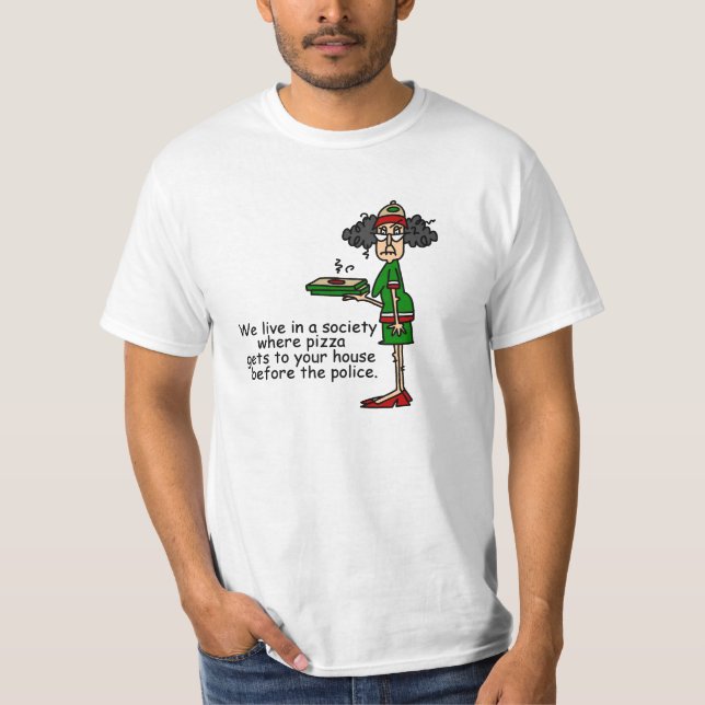 Camiseta Humor de entrega de pizza (Anverso)