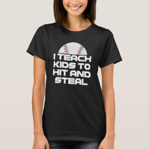 Camiseta Humor de entrenador de béisbol Enseño a los niños