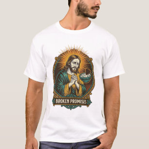 Camiseta Humor De Fiesta Jesus Chip Roto Atascado En Tazón 