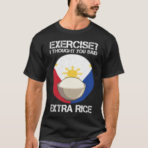 Camiseta Humor de fitness contra el arroz en Filipinas