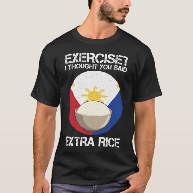 Camiseta Humor de fitness contra el arroz en Filipinas (Anverso)