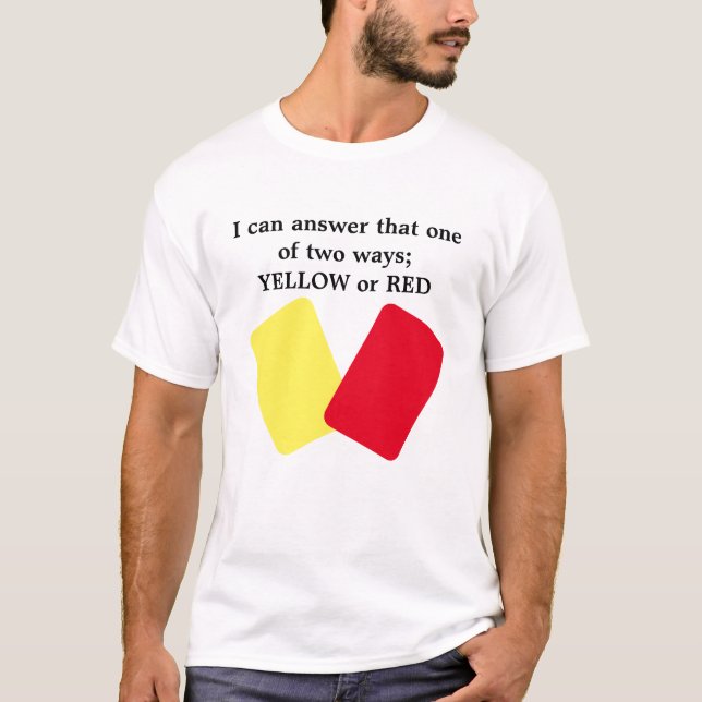 Camiseta Humor de fútbol con tarjeta roja o amarilla (Anverso)