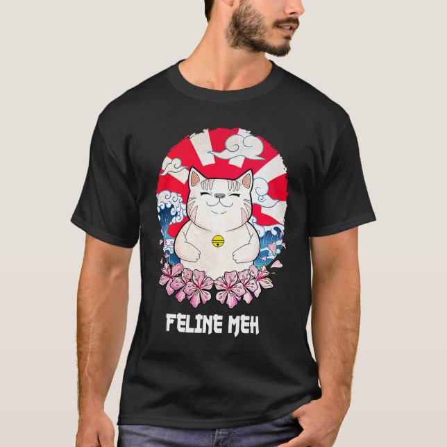 Camiseta Humor de gato felino de Meh kitten flojo sarcástic (Anverso)
