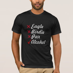 Camiseta Humor de golf de Eagle Birdie Par Alcohol
