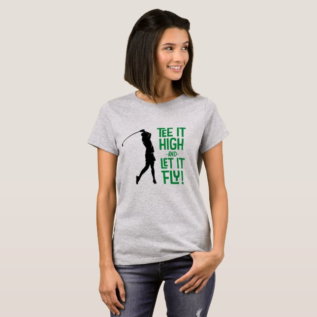 Camiseta Humor de golf femenino y divertida cita deportiva (Anverso completo)