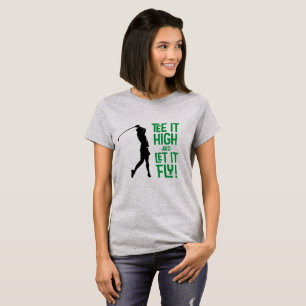 Camiseta Humor de golfista femenino Cita divertida de depor