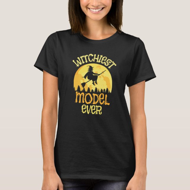 Camiseta Humor de Halloween de Brujas Modelo (Anverso)