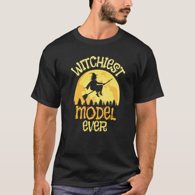 Camiseta Humor de Halloween de Brujas Modelo (Anverso)